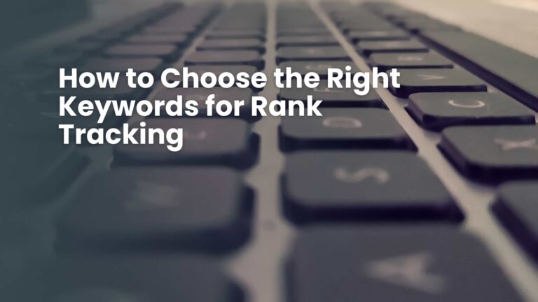 right keywords for rank tracking